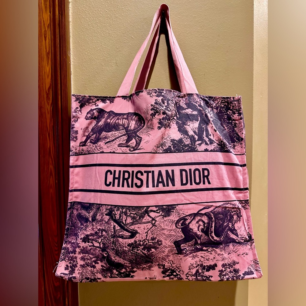 Christian Dior Dioriviera Canvas Linen Tote Pink NEW AUTHENTIC GWP